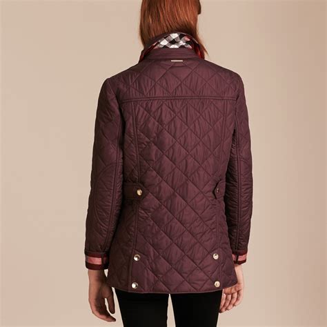 burberry check detail diamond quilted jacket|burberry diamond quilted jacket sale.